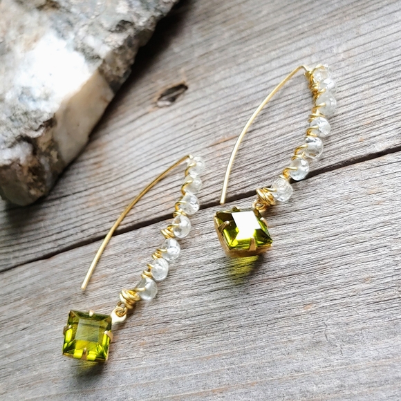 🛑SOLD🛑Natural Green Amethyst & Vintage Crystal - Picture 5 of 9